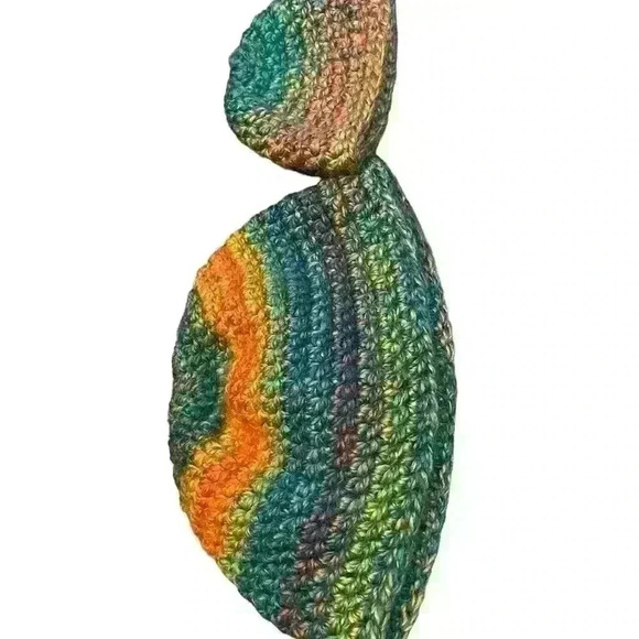 Mommy and Me Hat Set Multi Color Hand Crochet Knit Mother & Daughter - Picture 3 of 5